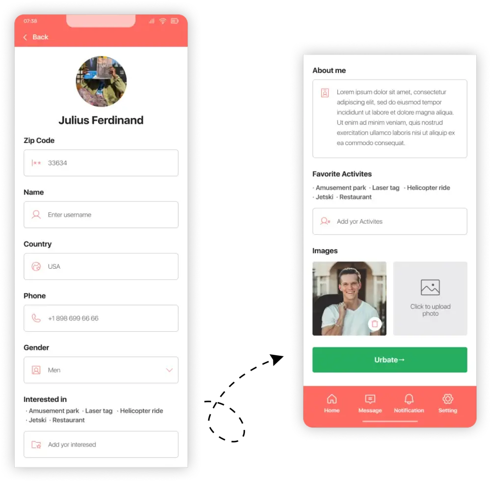 Profile-screen